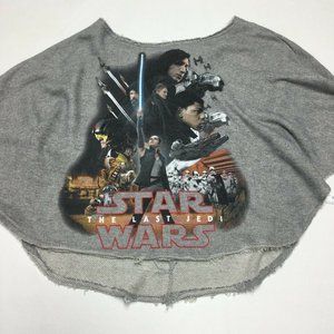 Disney Parks Star Wars The Last Jedi Womens Gray Cropped Top Size M Gray Fleece